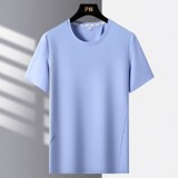 冲锋短袖T恤健身运动暴汗服晨练跑步冰丝速干户外登山藏青1508P34，男装T恤，星座1207