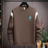 秋冬直播高质量棉挂拍卫衣男圆领套头刺绣宽松长袖M米9781P45，男装卫衣，星座1207