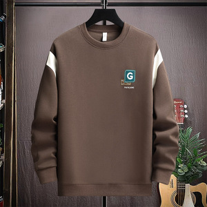 秋冬直播高质量棉挂拍卫衣男圆领套头刺绣宽松长袖咖9781P45,男装卫衣,星座1207