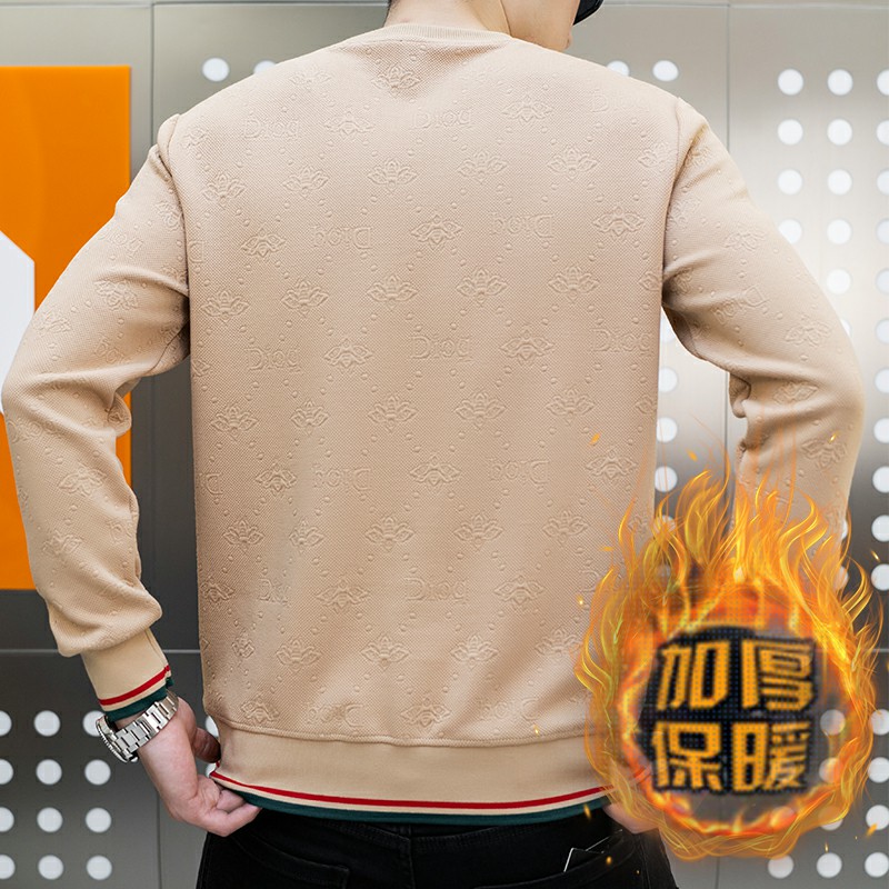 冬季长袖男欧版大码卫衣套头日系立体印花圆脸品牌黑9739加绒P50,男装卫衣,星座1207