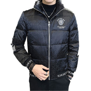 冬季简欧洲站羽绒服暗花刺绣亮面90%白鸭商务立领厚外套Y9182P280图片