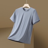 冲锋短袖T恤健身运动暴汗服晨练跑步冰丝速干户外登山蓝色1508P34，男装T恤，星座1207
