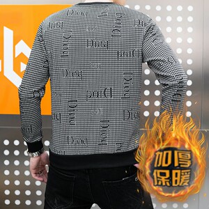 冬季长袖男简欧版大码卫衣套头加绒加厚印花圆脸灰色9699加绒P50图片