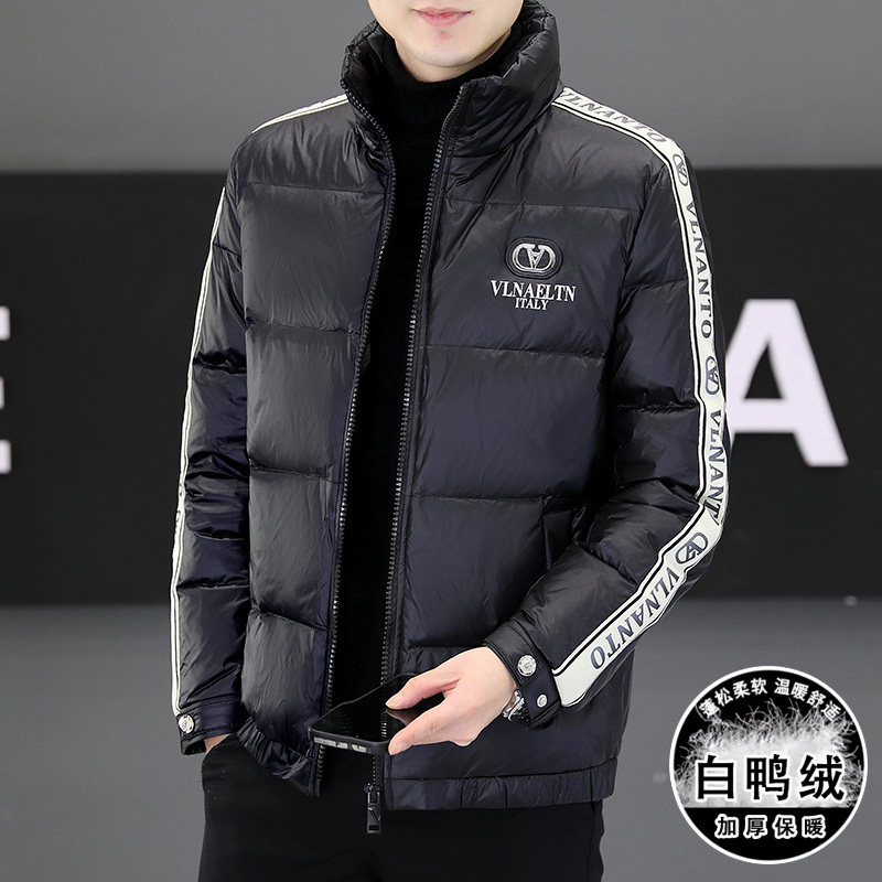 冬季简欧洲站精神小伙夹克羽绒服90%白鸭立领厚保暖外套Y9186P280图片