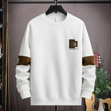 秋冬直播高质量棉挂拍卫衣男圆领套头刺绣宽松长袖黑9780P45，男装卫衣，星座1207