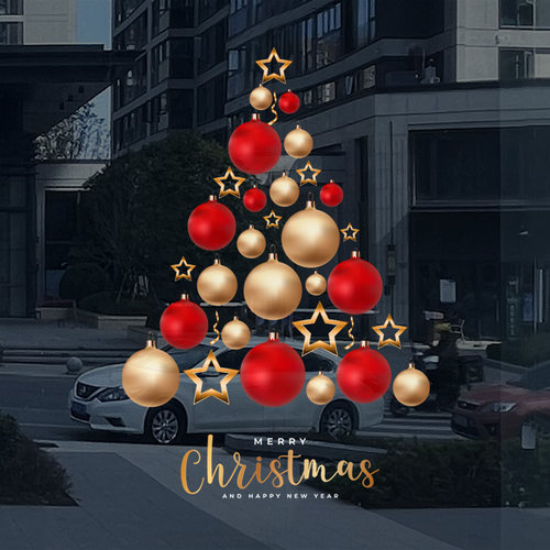 圣诞节装饰静电玻璃贴纸