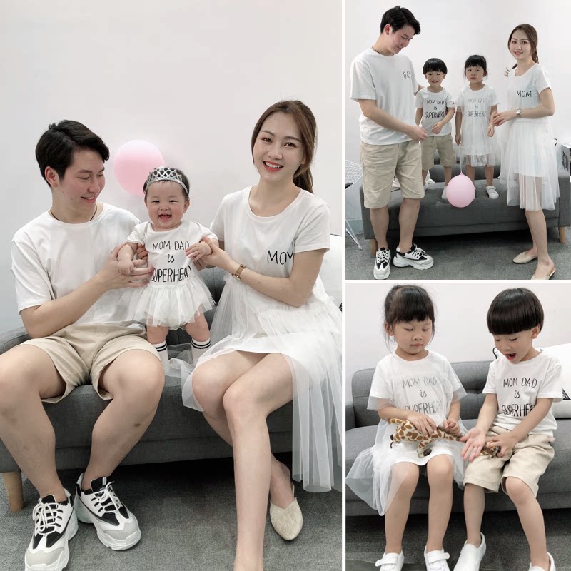 3인 가족을 위한 부모자식 여름옷 수 기용 드레스 엄마딸 사진촬영용 옷 엄마딸 스타일 플러스사이즈 가족사진