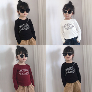 女童打底衫长袖秋冬装2025新款中小儿童t恤短款中大童加绒上衣潮