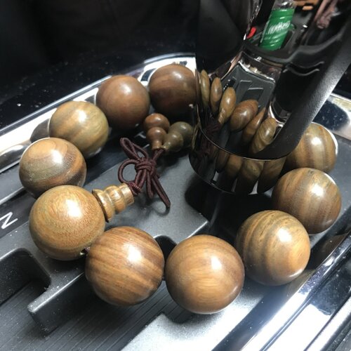 汽车档位珠绿檀木佛珠檀香车内挂件车载手串档杆珠文玩摆件车饰品