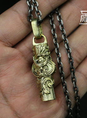 礼物银饰钥匙扣男士纯银柱子转运