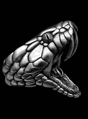 925银蛇戒指手工男士时尚银戒指逼真蛇饰品礼品通勤订做男士高贵