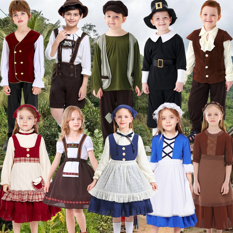 欧洲中世纪服装儿童文艺复兴衣服