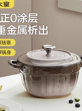 炊大皇铸铁珐琅晶钻不粘炖煮锅