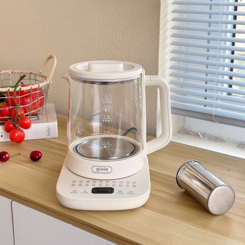 焦亚新款电热水壶大容量烧水壶不锈钢内胆速热保温泡茶玻璃养生壶