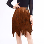 艺尚舞拉丁舞流苏短裙女表演半身裙三步踩吉特巴裙广场舞裙子1033