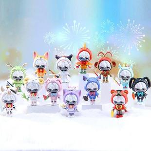 19八3ABIRU ARI艾比茹十二生肖派对系列盲盒潮玩手办公仔摆件礼物