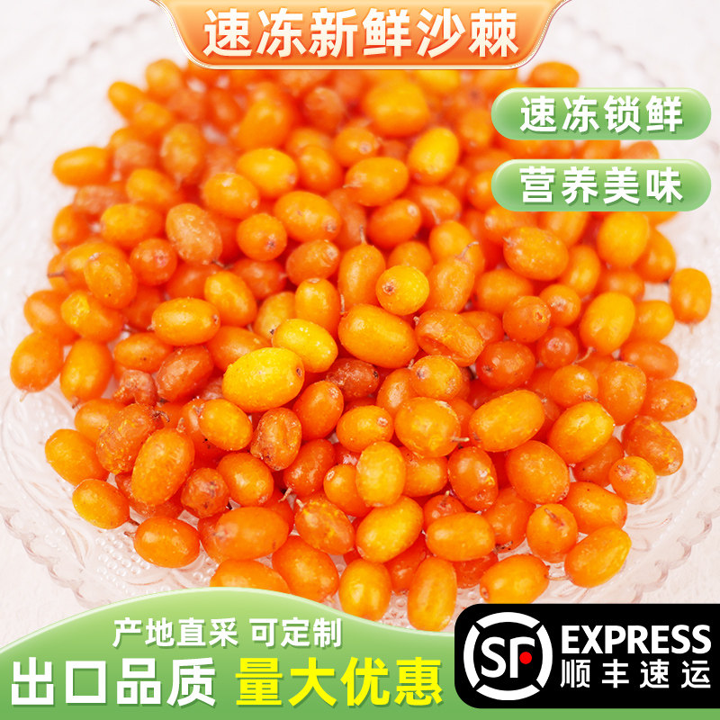 新鲜冷冻沙棘新鲜沙棘果速冻沙棘冷冻水果沙棘1000g新鲜水果酵素