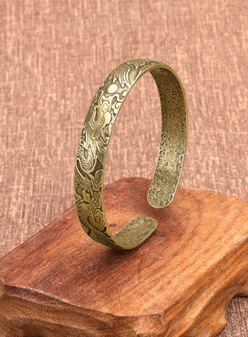 做旧新款复古时尚情侣黄铜镯子