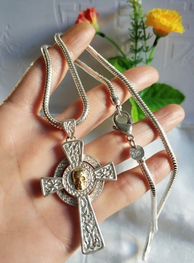 时尚饰品朋克风925银金吊坠