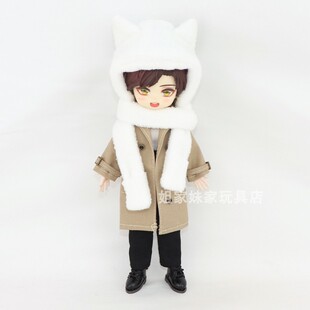 大12分bjd娃衣阿巳3.0北冥体娃娃适用猫耳围巾帽阿巳2.0妖精体P10