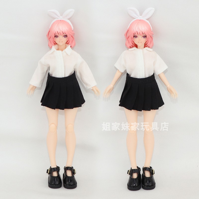 1/12兵人衣服6寸机娘娃衣百褶裙