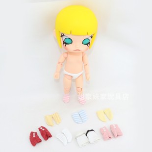 泡泡玛特molly衣服茉莉小熊面包娃衣搪胶8分可动人偶配饰多款袜子