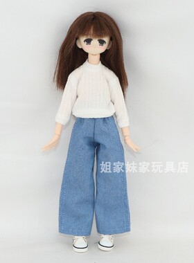 azone6分衣服s体/m体娃衣 ob24/22 blythe小布娃衣休闲百搭阔腿裤