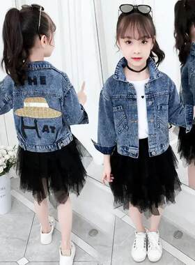 女童秋季2026新款韩版牛仔外套儿童十岁7网红8洋气上衣小女孩子潮