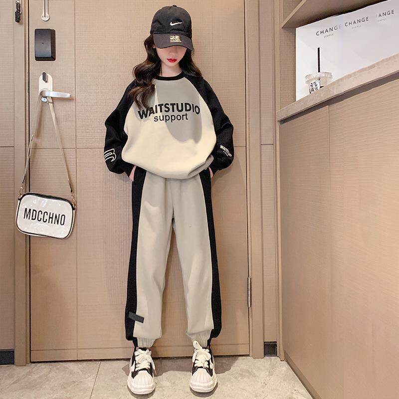 卫衣套装初中学生女生秋装2026早秋季新款时尚女孩韩版运动学院风