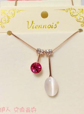 饰品玫瑰金色流苏短链