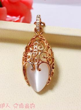 饰品玫瑰金色镂空泰国水晶短链