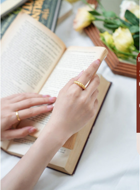 设计感新款扭花开口戒