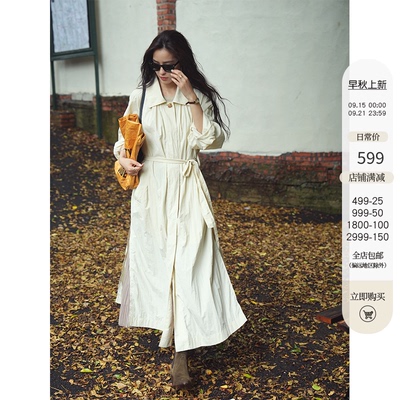 气质轻薄0压防晒长款风衣外套