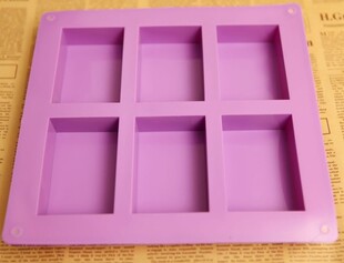 长方形方块手工皂DIY食品硅胶模具6连一格100克易脱模 烘焙工具