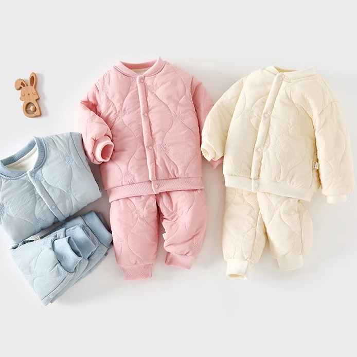 120克婴儿套装外套夹棉保暖棉裤