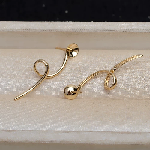 Золотые серьги, аксессуары из жемчуга, G18, 18 карат