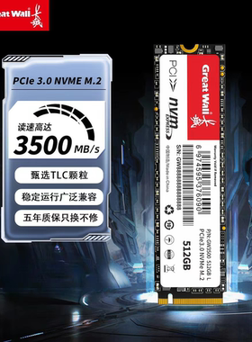 全新长城GW3500 256G 512G 1TB NVME协议台式机笔记本固态硬盘