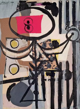 【美国】（Robert Motherwell）抽象绘画、拼贴画网传图库