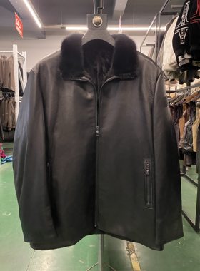 特价处理男士皮貂二体山羊皮水貂毛