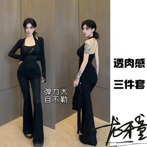 龙怼怼推荐【月光女神】一套女套装显瘦气质高腰时尚弹力透肉垂感