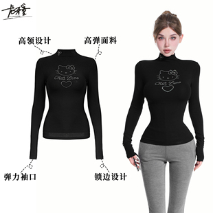 龙牙童推荐【半高领T】秋冬显瘦上衣内搭长袖打底保暖修身百搭运
