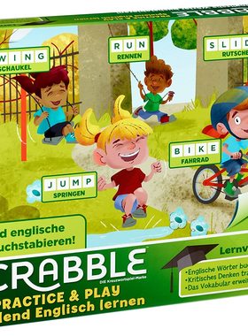 欧洲进口Mattel出品Scrabble 英语拼读学习拼字拼词德语游戏玩具