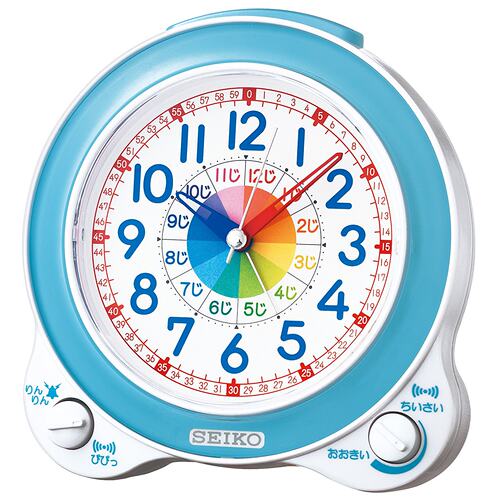 日本进口学生款限定SEIKO 精工静音带夜光灯贪睡儿童认知闹钟台钟