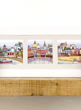 小小鱼ANC绣线十字绣套件 Gold110-7和你在一起风景三幅精准印花