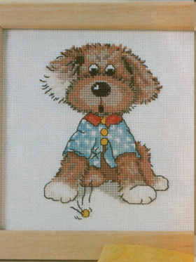 手工刺绣小小鱼DMC十字绣线 Cross123-9可爱狗狗 精准印花套件