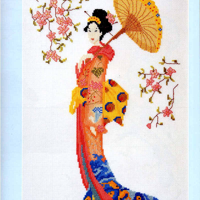 小小鱼DMC绣线十字绣套件 Gold3-2樱花少女新品人物卧室挂画手工