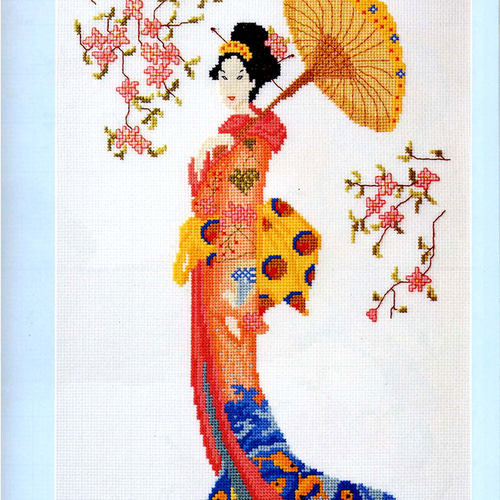 小小鱼DMC绣线十字绣套件 Gold3-2樱花少女新品人物卧室挂画手工