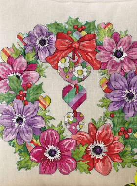 小小鱼DMC绣线十字绣套件 COL230-2海葵花环 植物花卉手工DIY