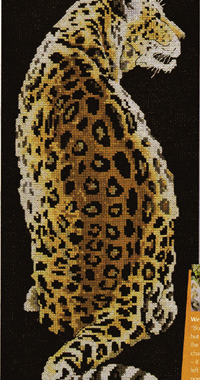 黑色绣布套件手工刺绣家居挂画小小鱼DMC十字绣线 Col174-7豹