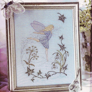 小小鱼DMC绣线十字绣套件 Col74-1雪中仙女 浅蓝绣布手工刺绣